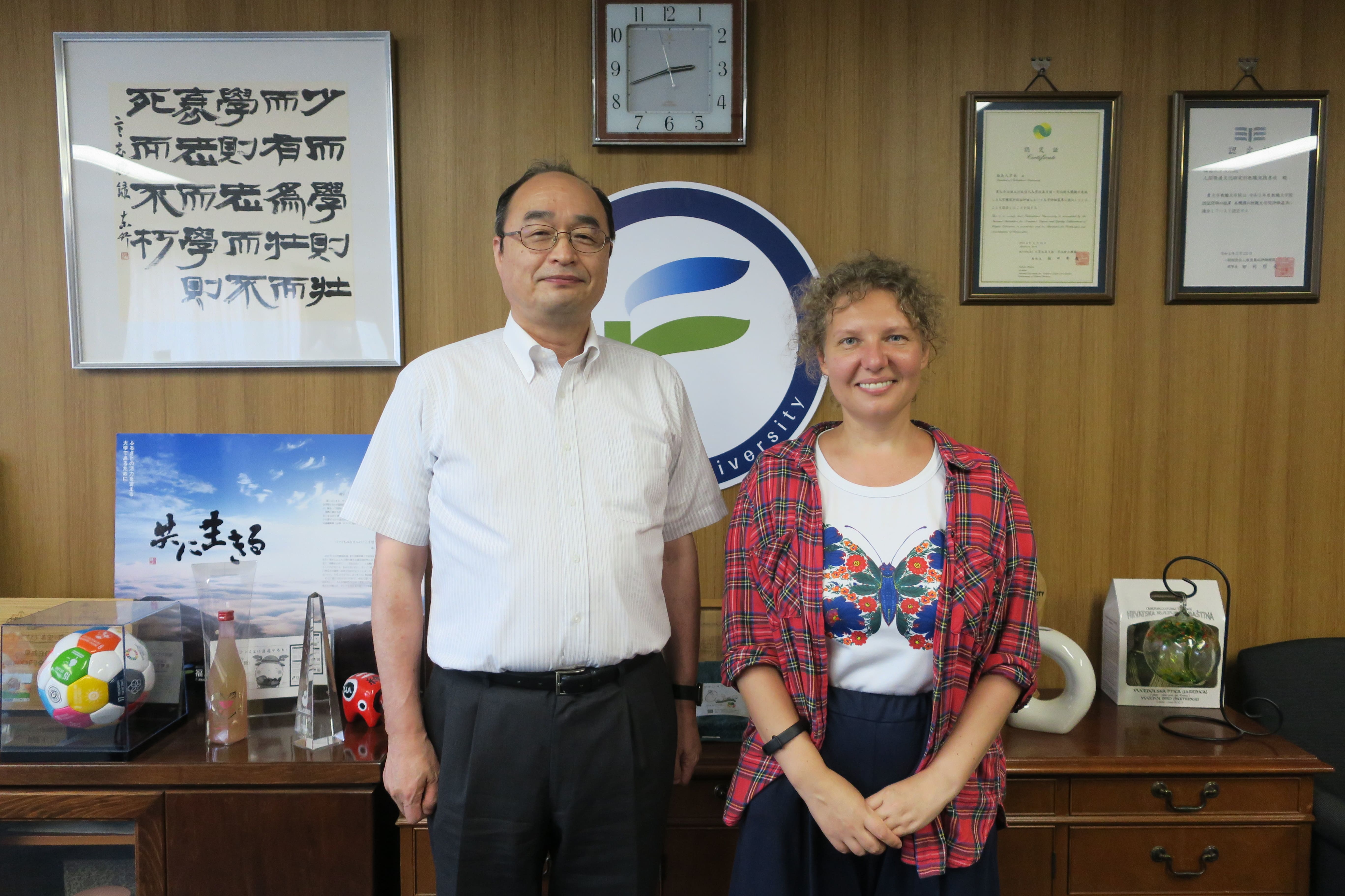 Dr. Burdo paid a courtesy visit to Professor Miura, the president of Fukushima University